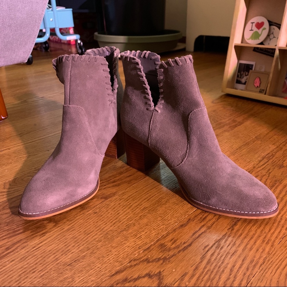 Urban Outfitters Grey Heeled Booties with Stitching